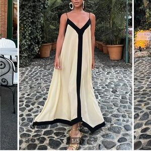 Commense Sicily Old Money Aesthetics Slip Long Dress